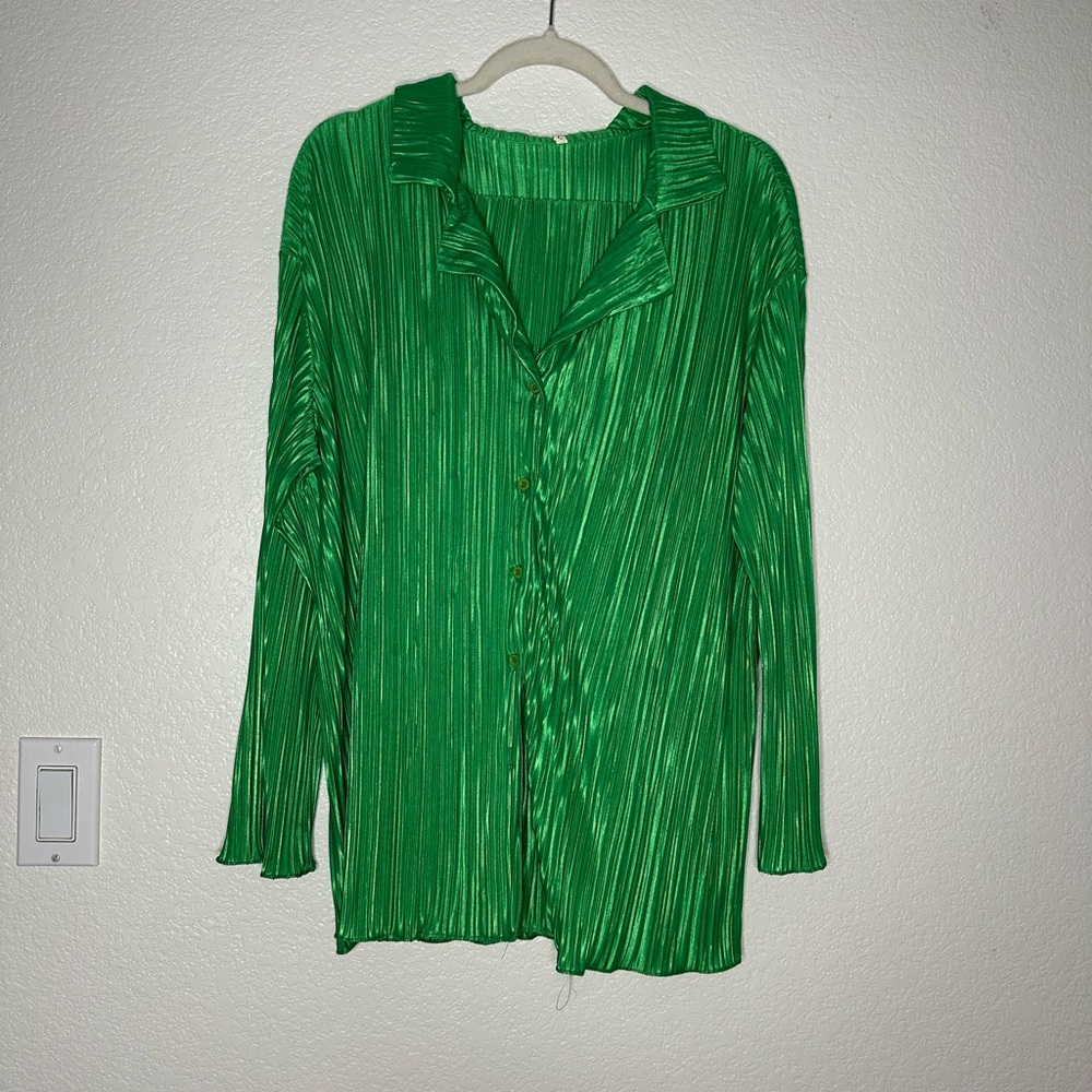 Green Pleated matching set